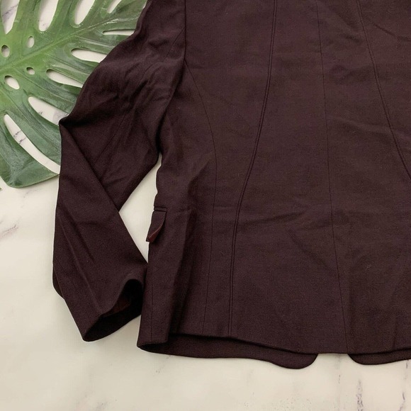 Hugo Boss Womens Blazer Jacket Size 10 Dark Purple Wool Blend One Button - Picture 12 of 12